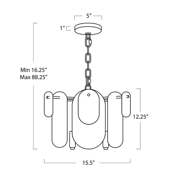Echo Pendant (Natural Brass) Line Drawing